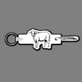 Key Clip W/ Key Ring & Cow (Steer) Key Tag